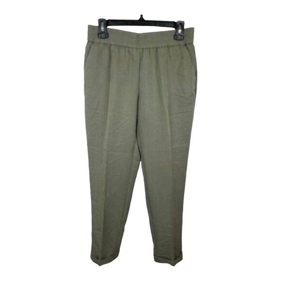 Chicos Green Olive Pull On Cuffed Ankle Pant SZ 0.5 Tencel-Polyester -Casual - Picture 1 of 10